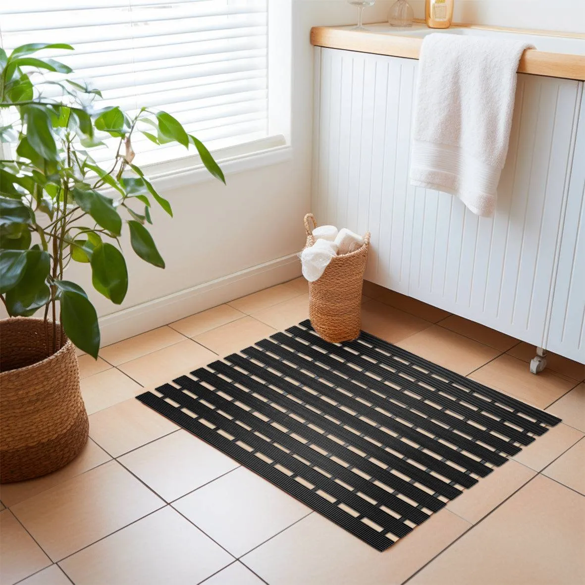 Non-Slip PVC Duckboard Shower Mat - 61cm x 43cm