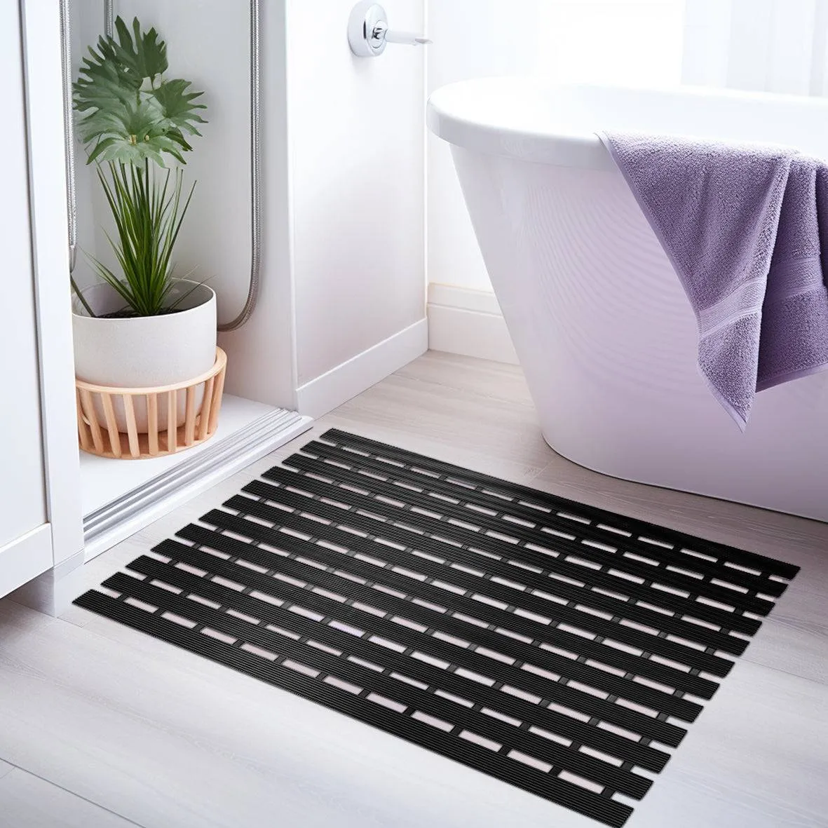 Non-Slip PVC Duckboard Shower Mat - 61cm x 43cm