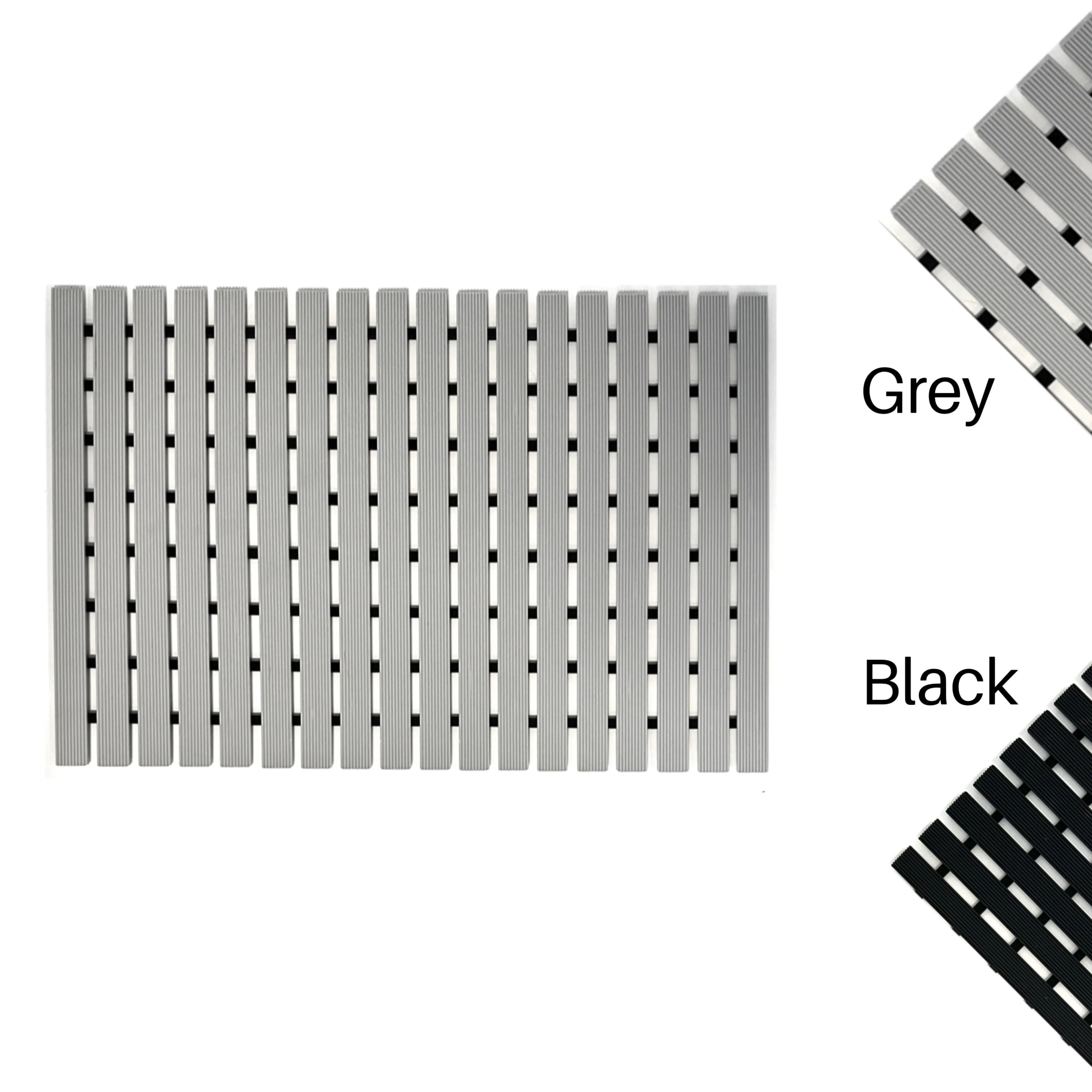 Non-Slip PVC Duckboard Shower Mat - Vertical Slats - 43cm x 64cm