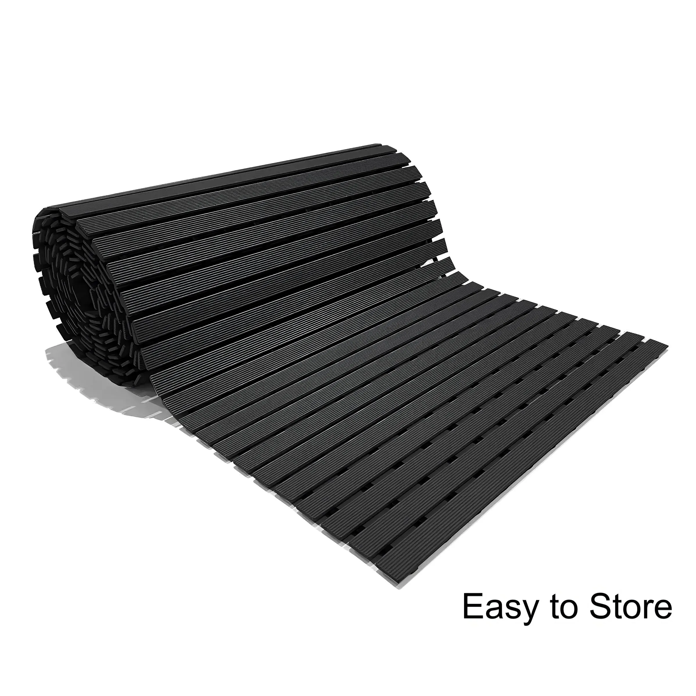 Non-Slip PVC Duckboard Shower Mat - Vertical Slats - 43cm x 64cm