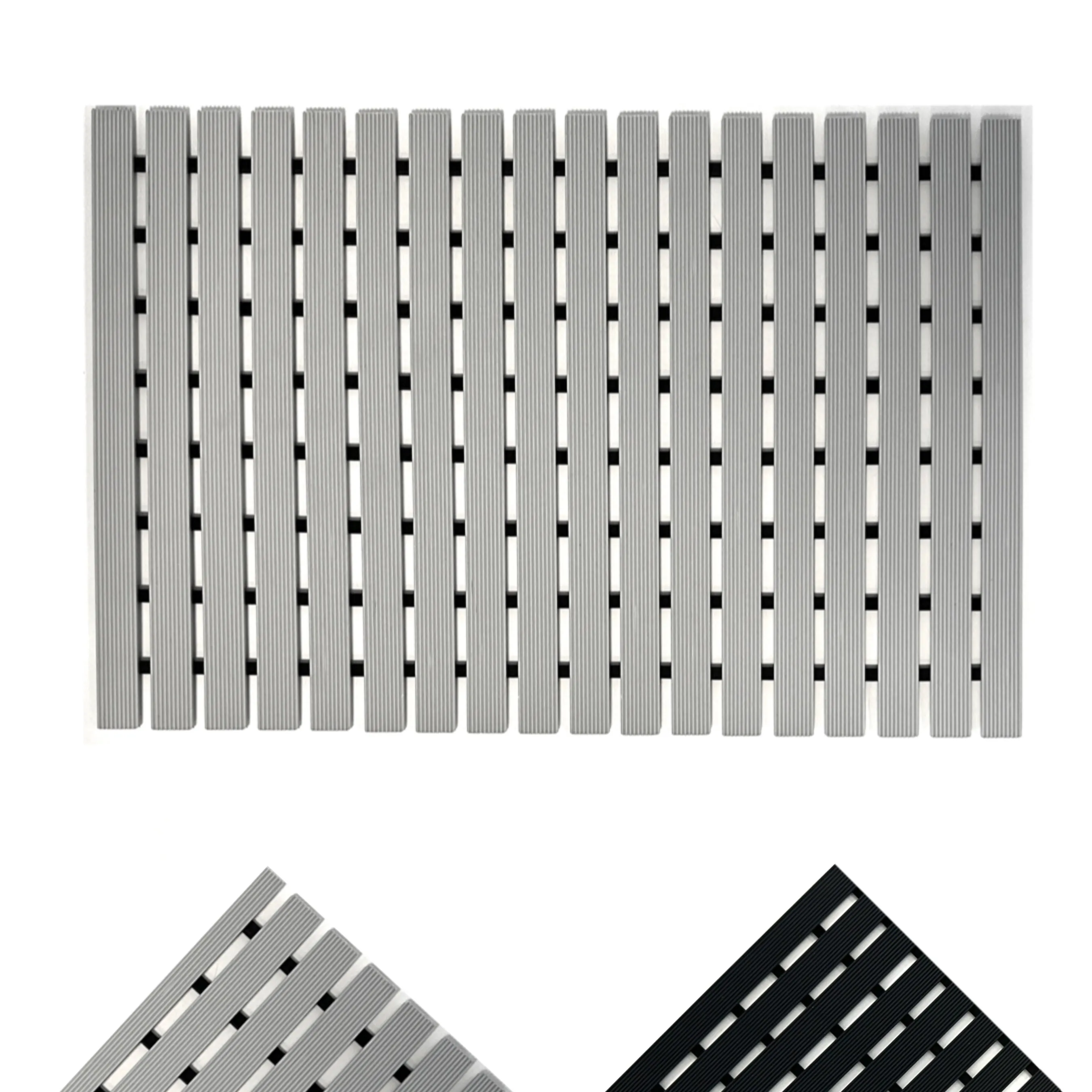 Non-Slip PVC Duckboard Shower Mat - Vertical Slats - 43cm x 64cm