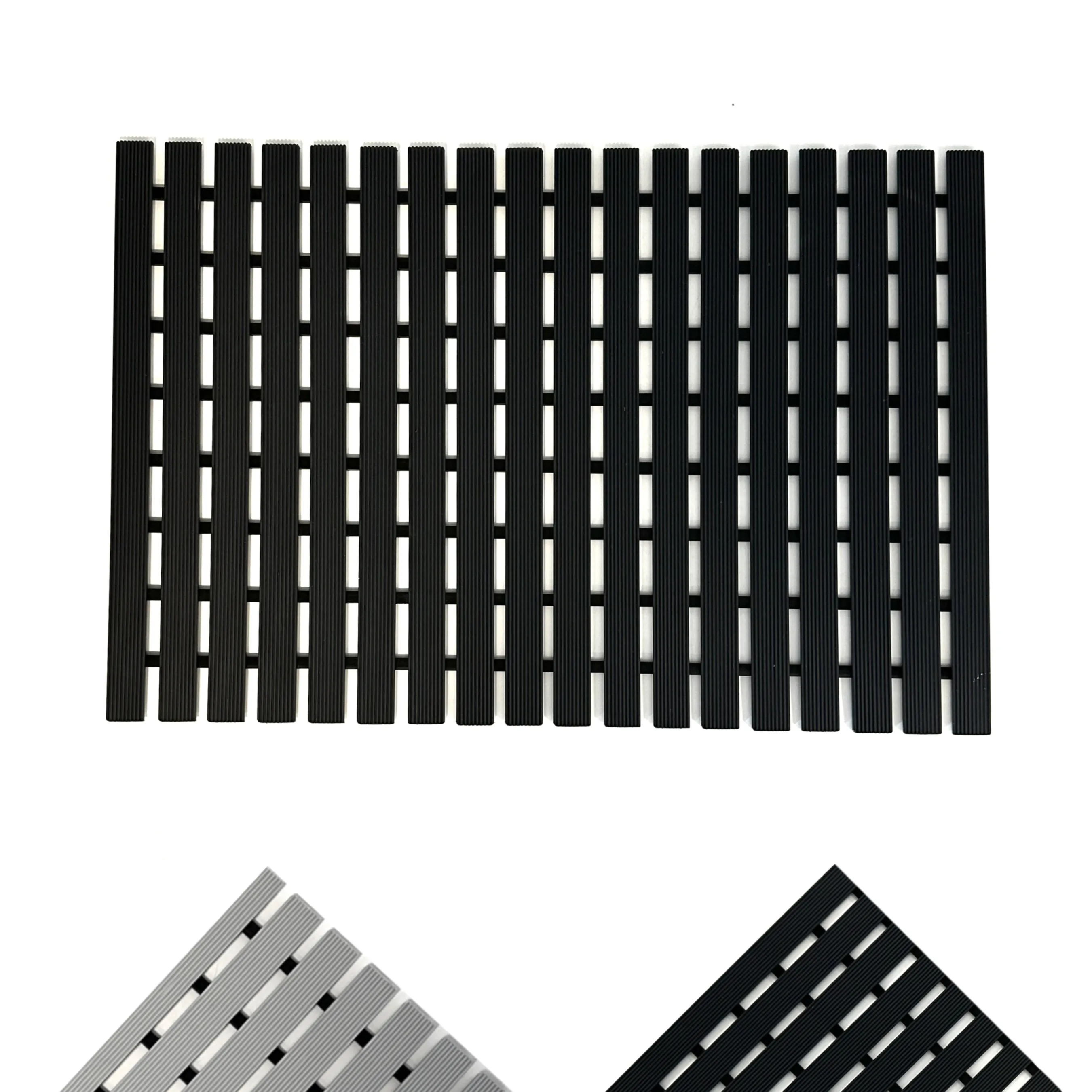 Non-Slip PVC Duckboard Shower Mat - Vertical Slats - 43cm x 64cm