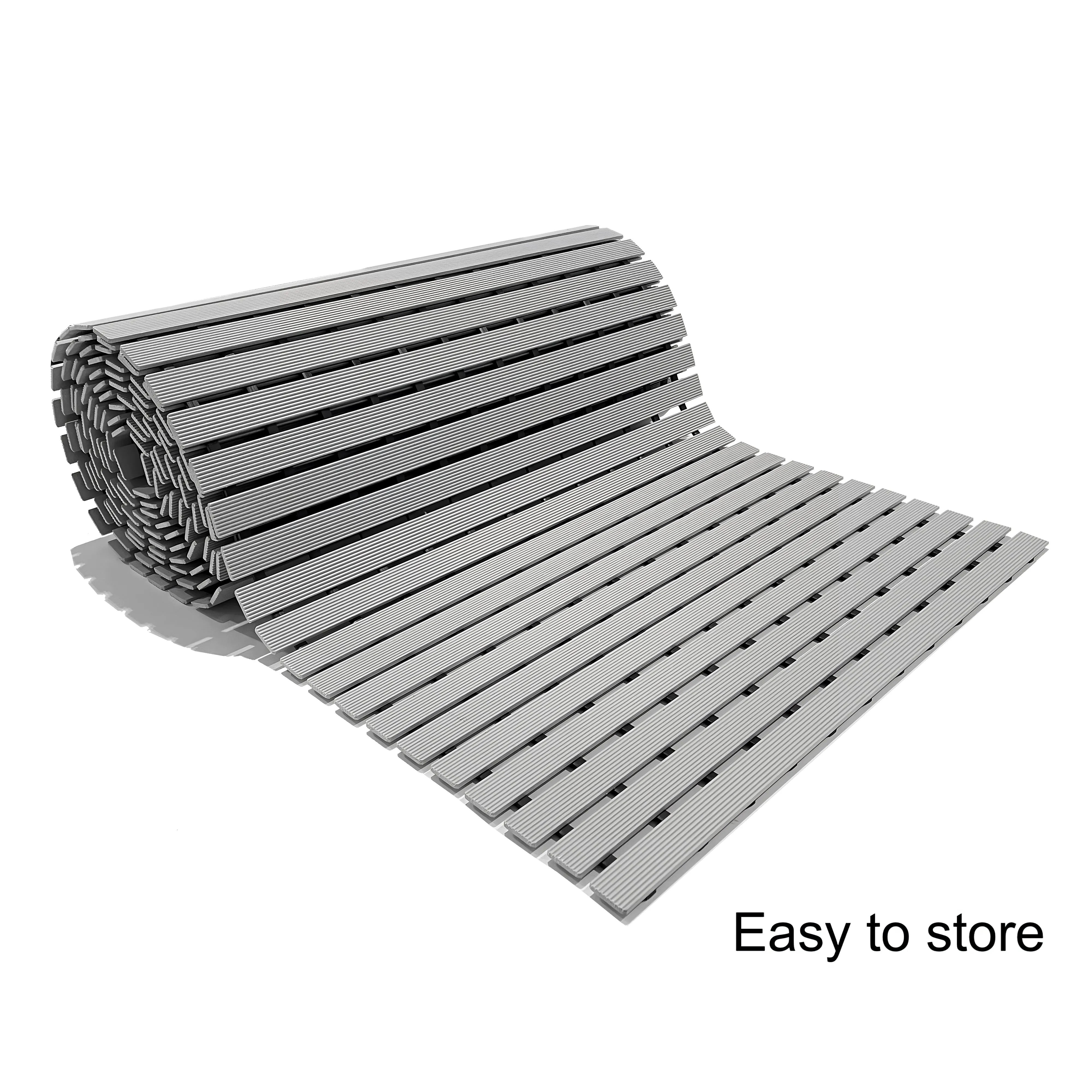Non-Slip PVC Duckboard Shower Mat - Vertical Slats - 43cm x 64cm