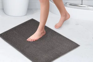 Noodle Soft Touch Non-Slip Bathroom Rug in Graphite