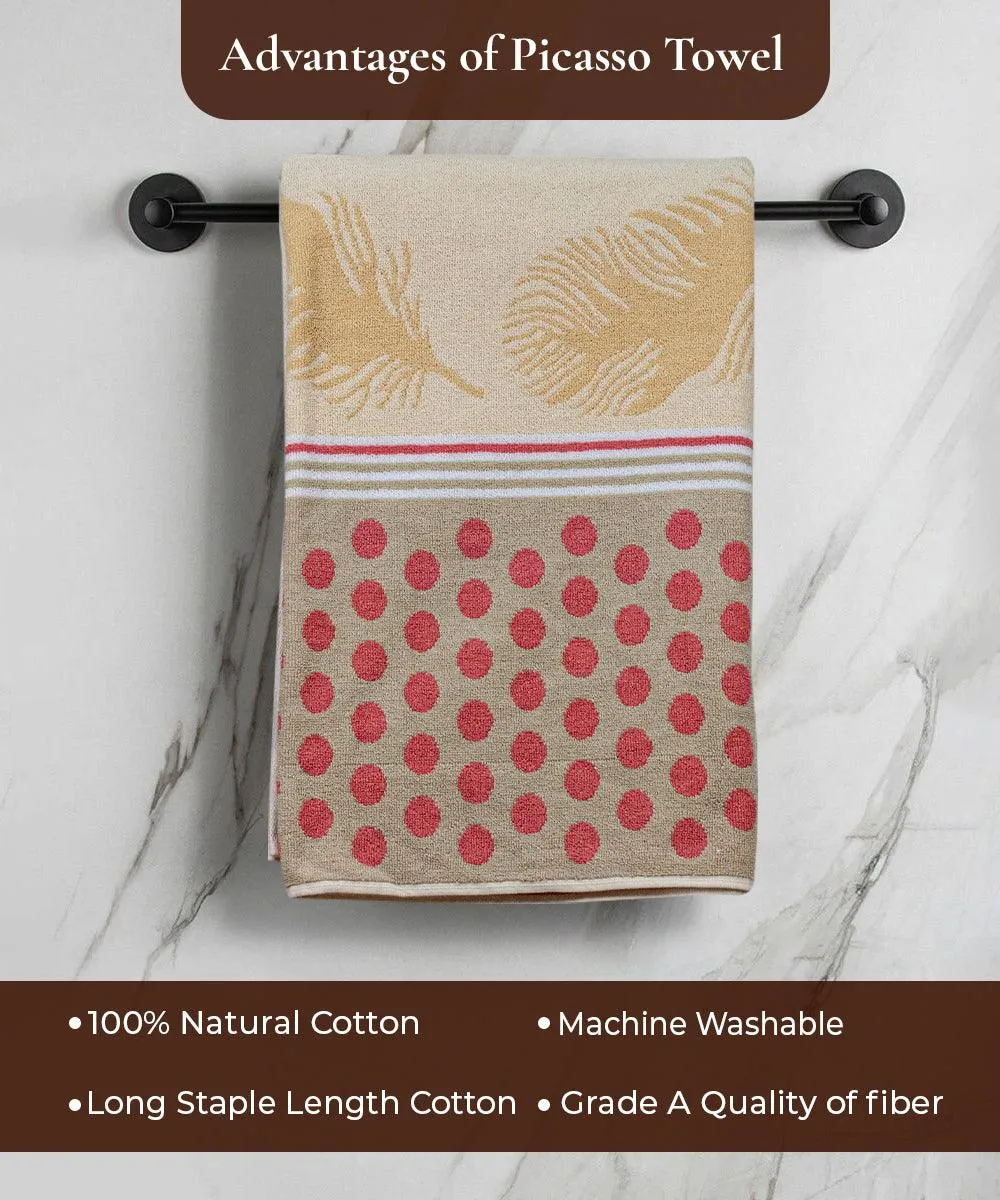 Picasso 100% Cotton Bath Towel Set of 1, 470 GSM (147L X 72W)