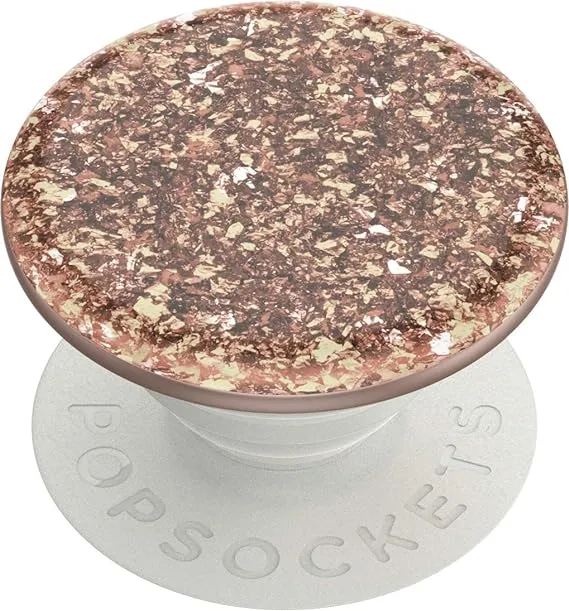 PopSockets Phone Grip with Expanding Kickstand, Glitter Foil Confetti Rose Gold