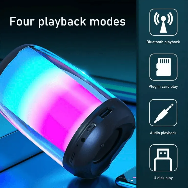 Portable Bluetooth Speaker With Colorful Lights Glow Plus 4 Mini