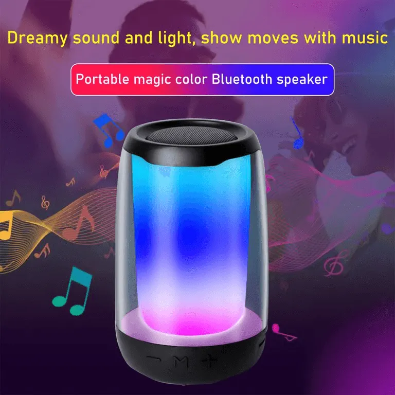 Portable Bluetooth Speaker With Colorful Lights Glow Plus 4 Mini