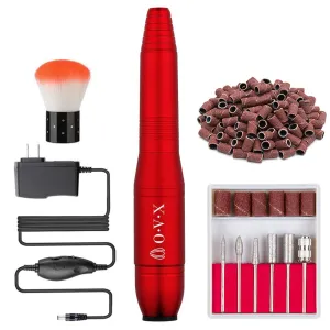 Portable Electric Nail Drill File Machine with Acrylic Nail Kit Set Professional 20000rpm Manicure Pedicure with Sanding Bands Brush for Nail Art Polygel Gel Nail Polish Tips Clippers