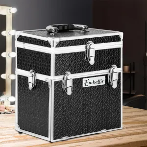 Portable Makeup Case, Aluminum Frame, Velvet Interior - Embellir
