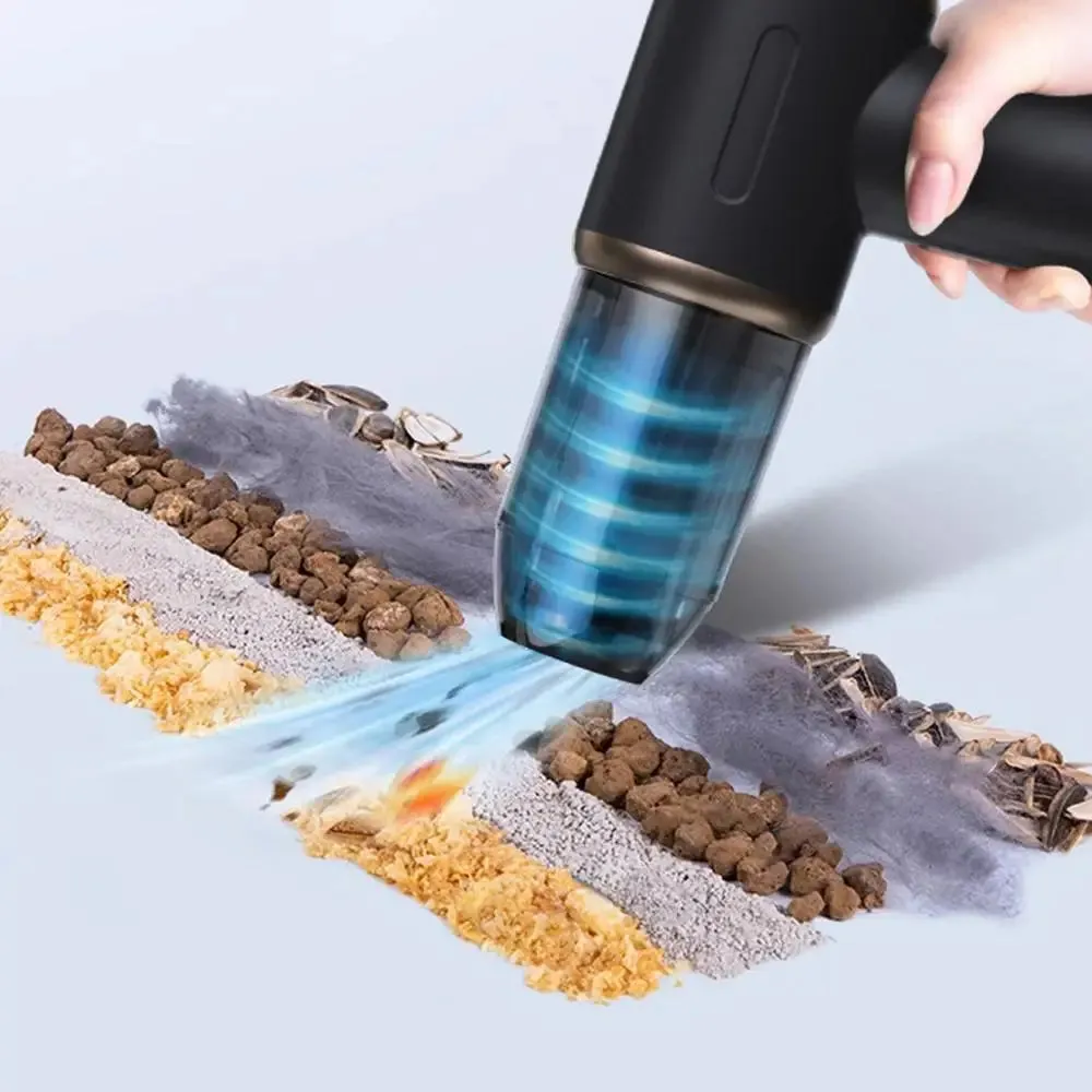 Portable Wireless Car Vacuum Cleaner with 6 Suction Heads - Compact and Powerful
