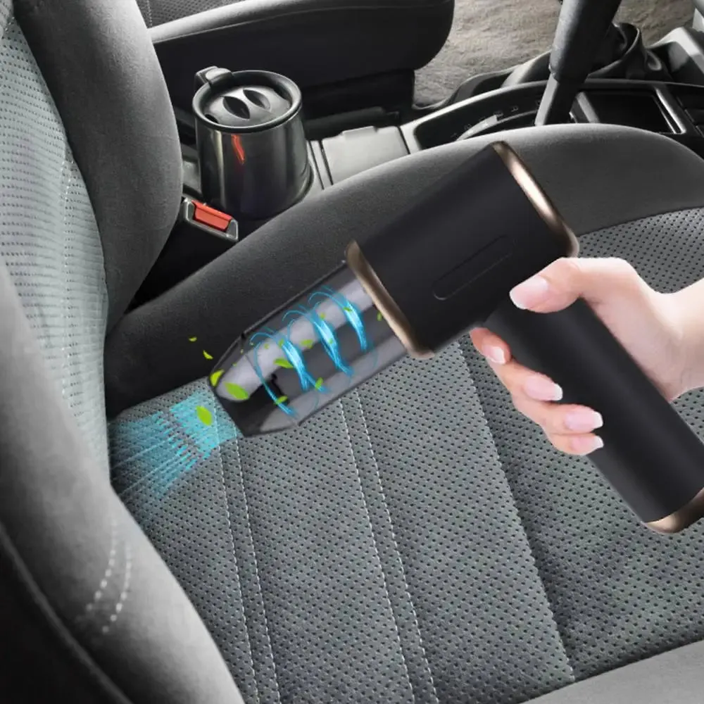 Portable Wireless Car Vacuum Cleaner with 6 Suction Heads - Compact and Powerful