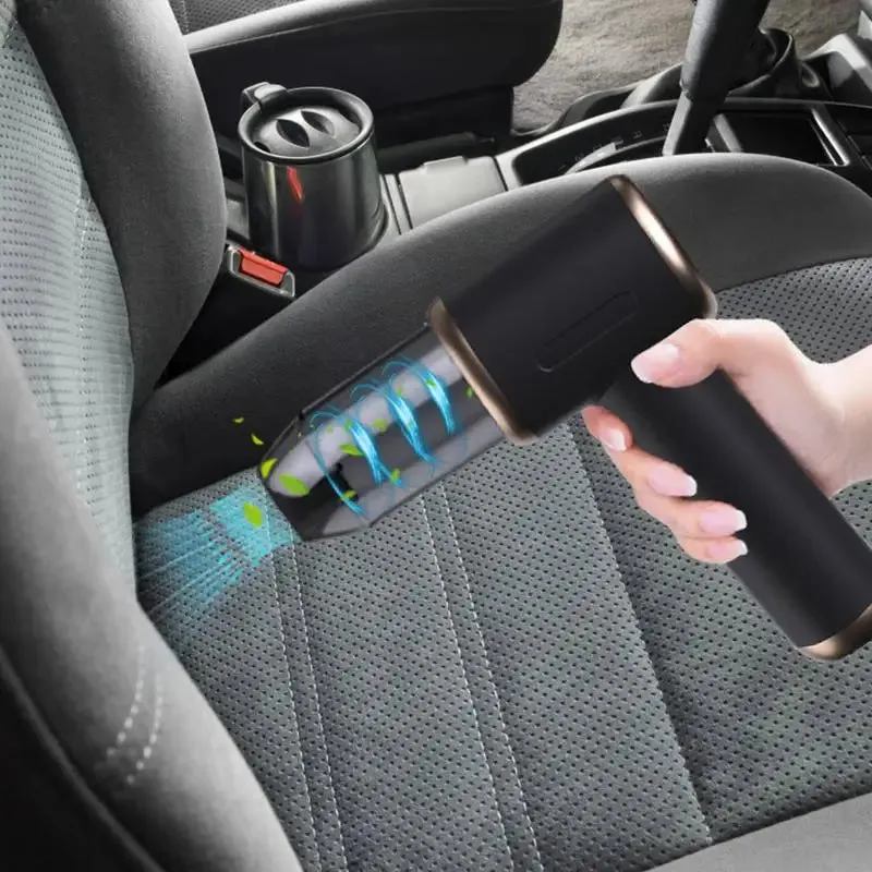 Portable Wireless Car Vacuum Cleaner with 6 Suction Heads - Compact and Powerful