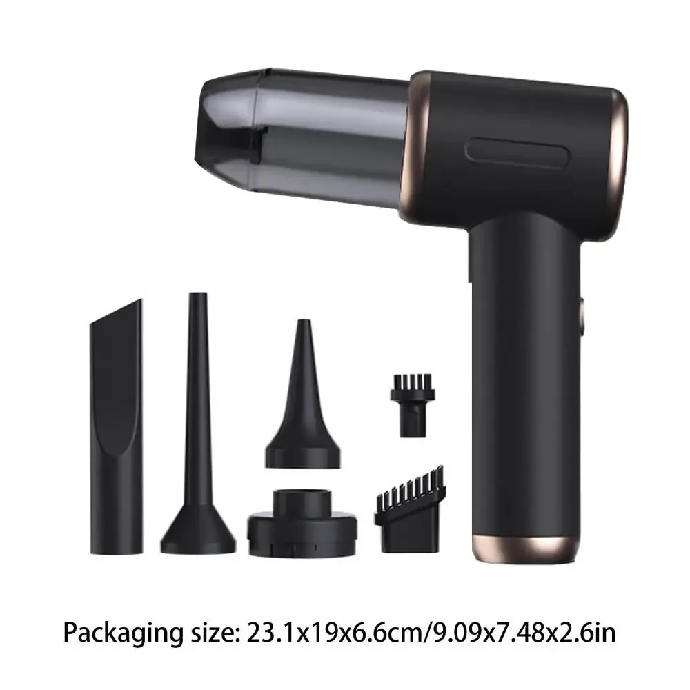 Portable Wireless Car Vacuum Cleaner with 6 Suction Heads - Compact and Powerful