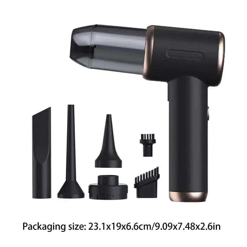 Portable Wireless Car Vacuum Cleaner with 6 Suction Heads - Compact and Powerful