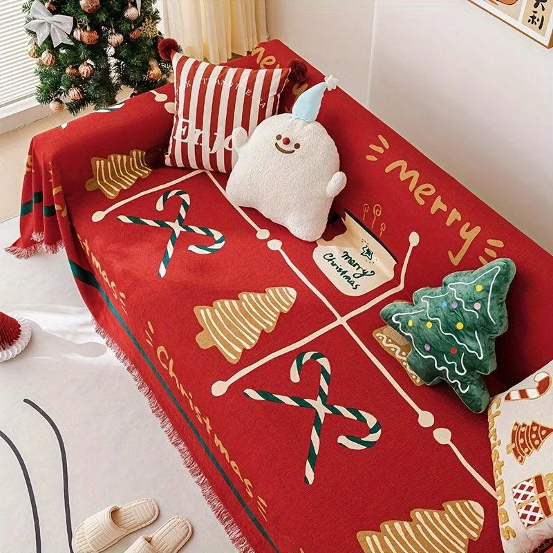 Protective Seat Cover, Christmas Chenille Couch Cove