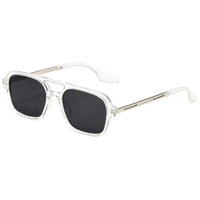 Retro Double Bridges Women Pilot Sunglasses Pink Gradient