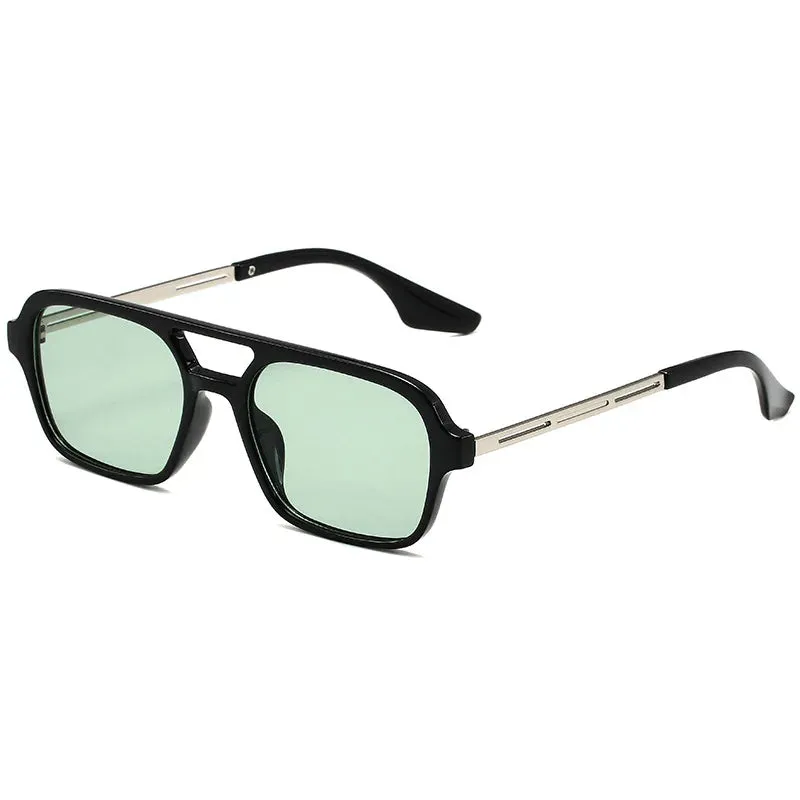 Retro Double Bridges Women Pilot Sunglasses Pink Gradient