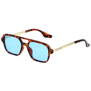 Retro Double Bridges Women Pilot Sunglasses Pink Gradient