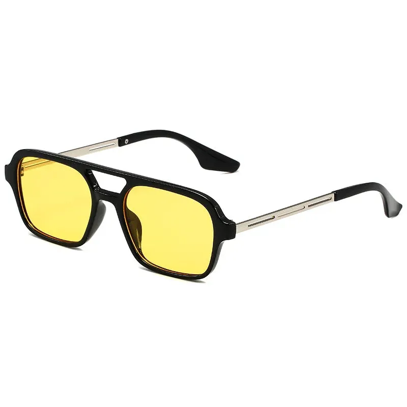 Retro Double Bridges Women Pilot Sunglasses Pink Gradient
