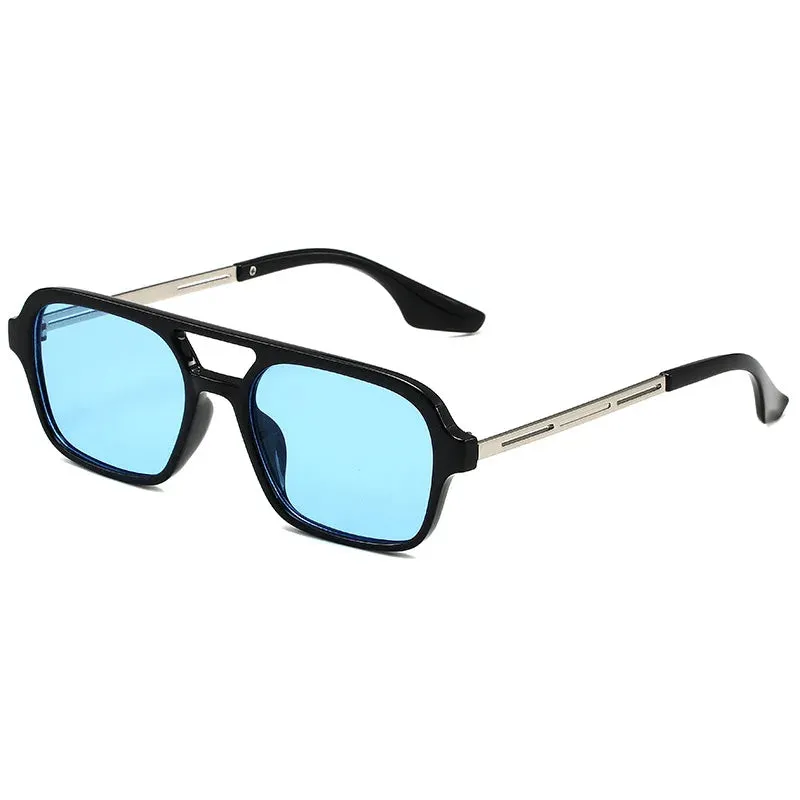 Retro Double Bridges Women Pilot Sunglasses Pink Gradient