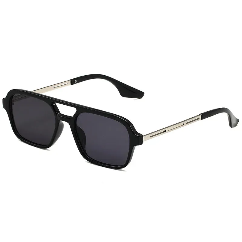 Retro Double Bridges Women Pilot Sunglasses Pink Gradient