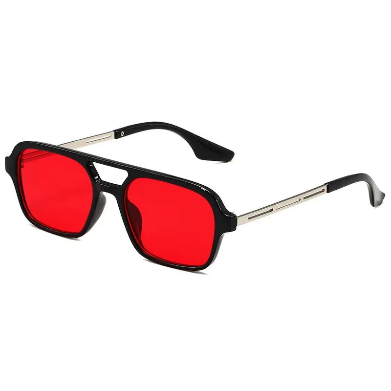 Retro Double Bridges Women Pilot Sunglasses Pink Gradient