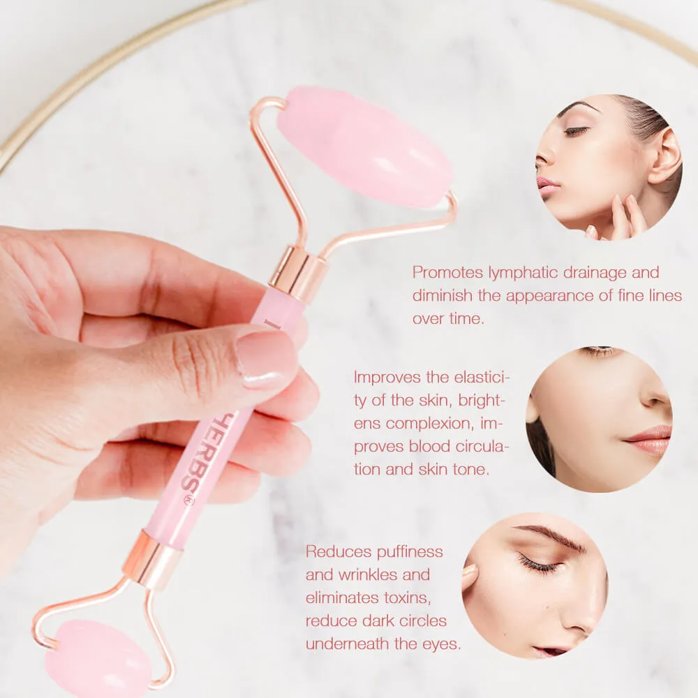 Rose Quartz Facial Jade Roller For Soothing And Calming