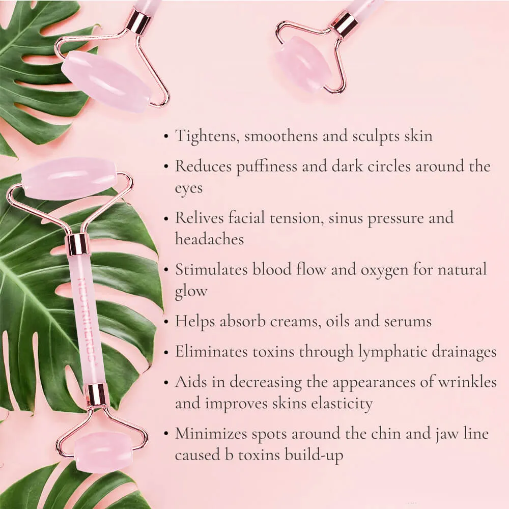 Rose Quartz Facial Jade Roller For Soothing And Calming