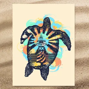 Sea Turtle Lighthouse Jumbo Towel