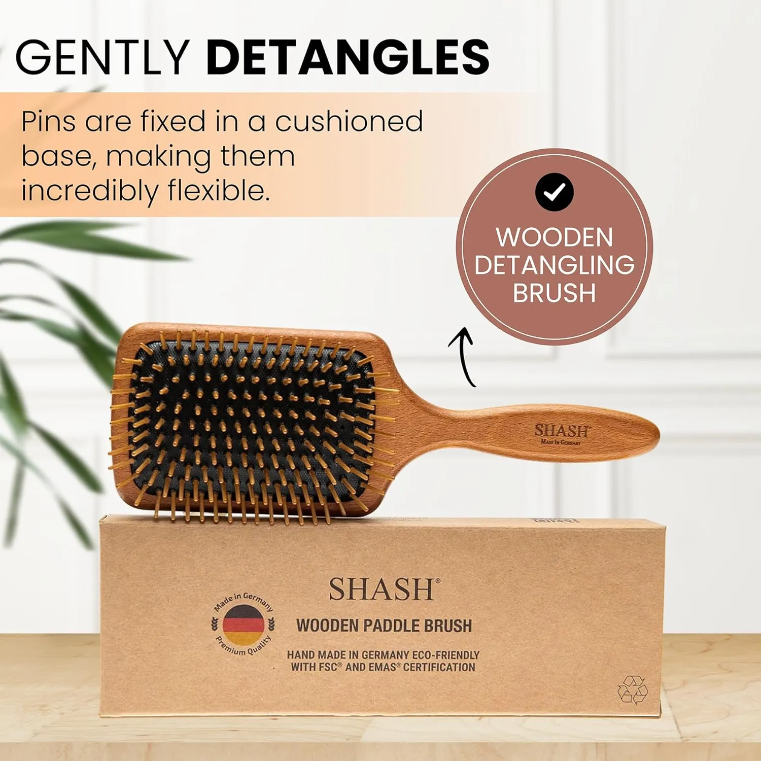 SHASH: Wooden Paddle Brush