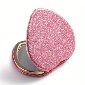 Sparkling Heart Makeup Mirror Portable Foldable Stylish Gift