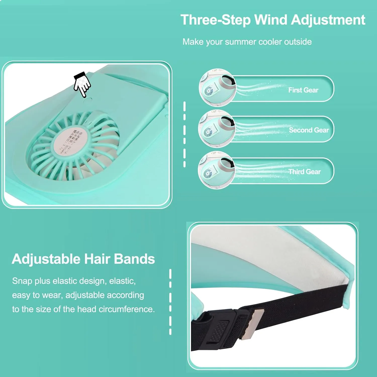 Sun Visors Hat with Fan for Women - Fan Visor Hat