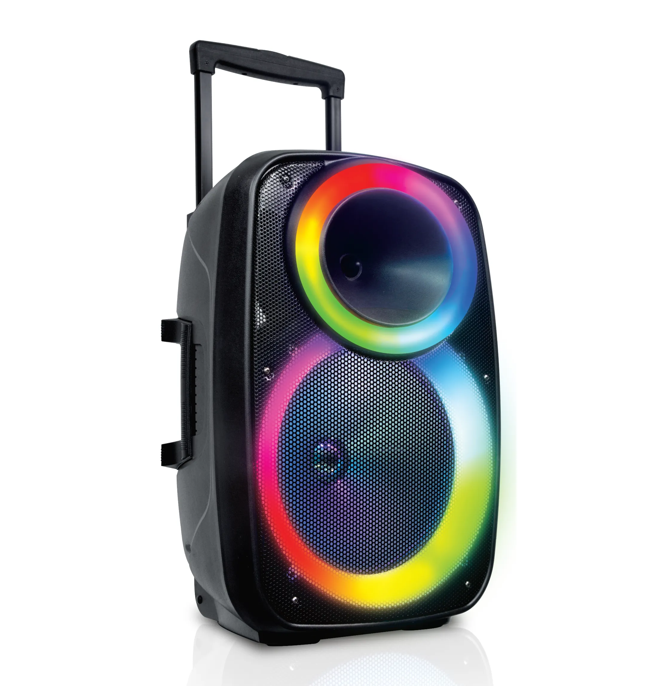 TOPTECH Star-15, 15" Portable Bluetooth Speaker with Flame Lights & 10,000 Watts Power