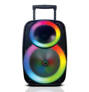 TOPTECH Star-15, 15" Portable Bluetooth Speaker with Flame Lights & 10,000 Watts Power