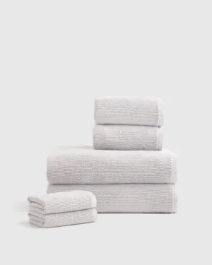Turkish Ribbed Quick Dry Bath Towel Bundle