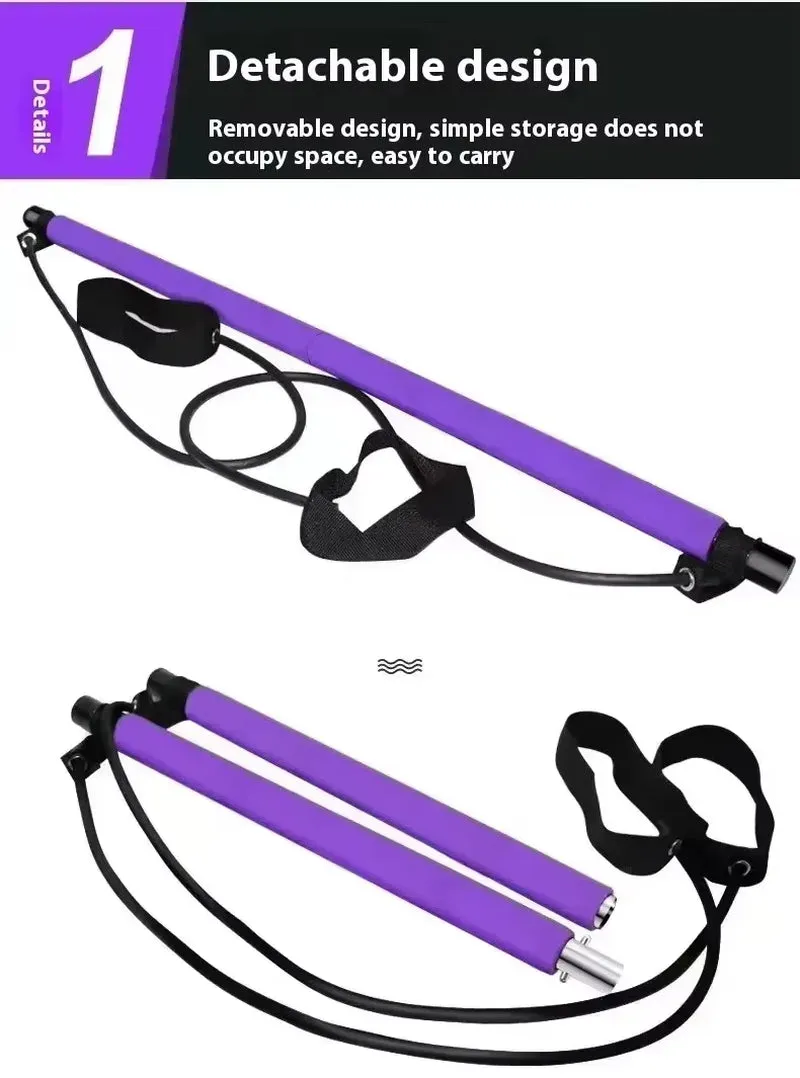 Ultimate Portable Pilates Bar Kit with Resistance Bands for Yoga and Sculpting Workouts