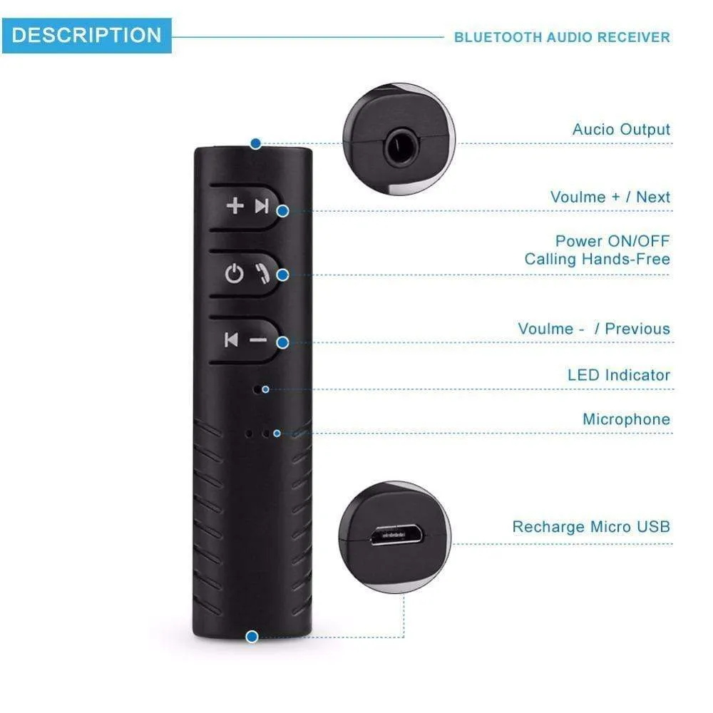 Universal 3.5mm jack Bluetooth Car Audio Receiver AUX Adaptor
