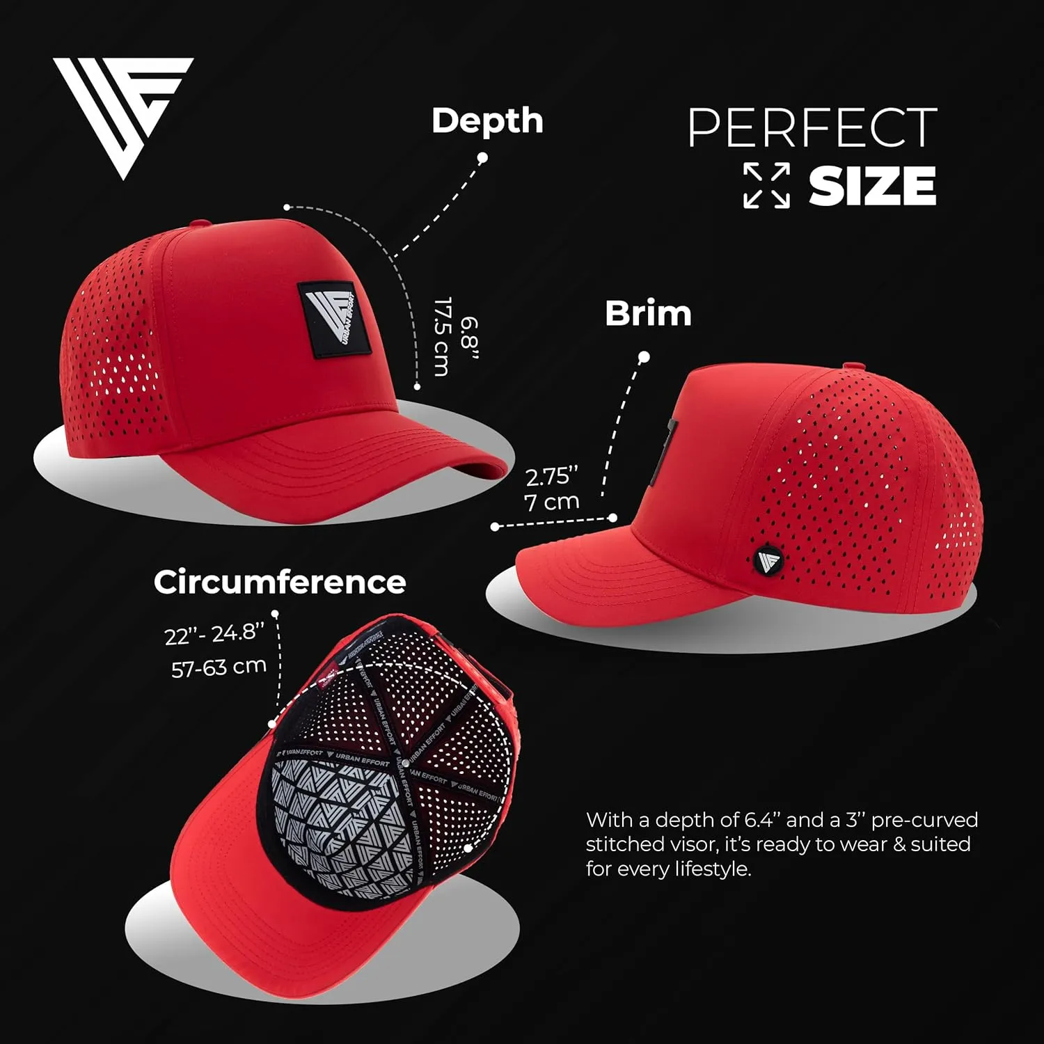 Urban Effort Hydro Performance Hat-Water-Resistant Baseball Cap-Men and Women-Great Snapback for Golf, Adventure,Lake,Workout