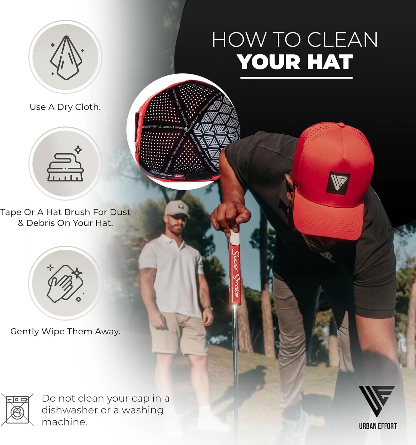 Urban Effort Hydro Performance Hat-Water-Resistant Baseball Cap-Men and Women-Great Snapback for Golf, Adventure,Lake,Workout