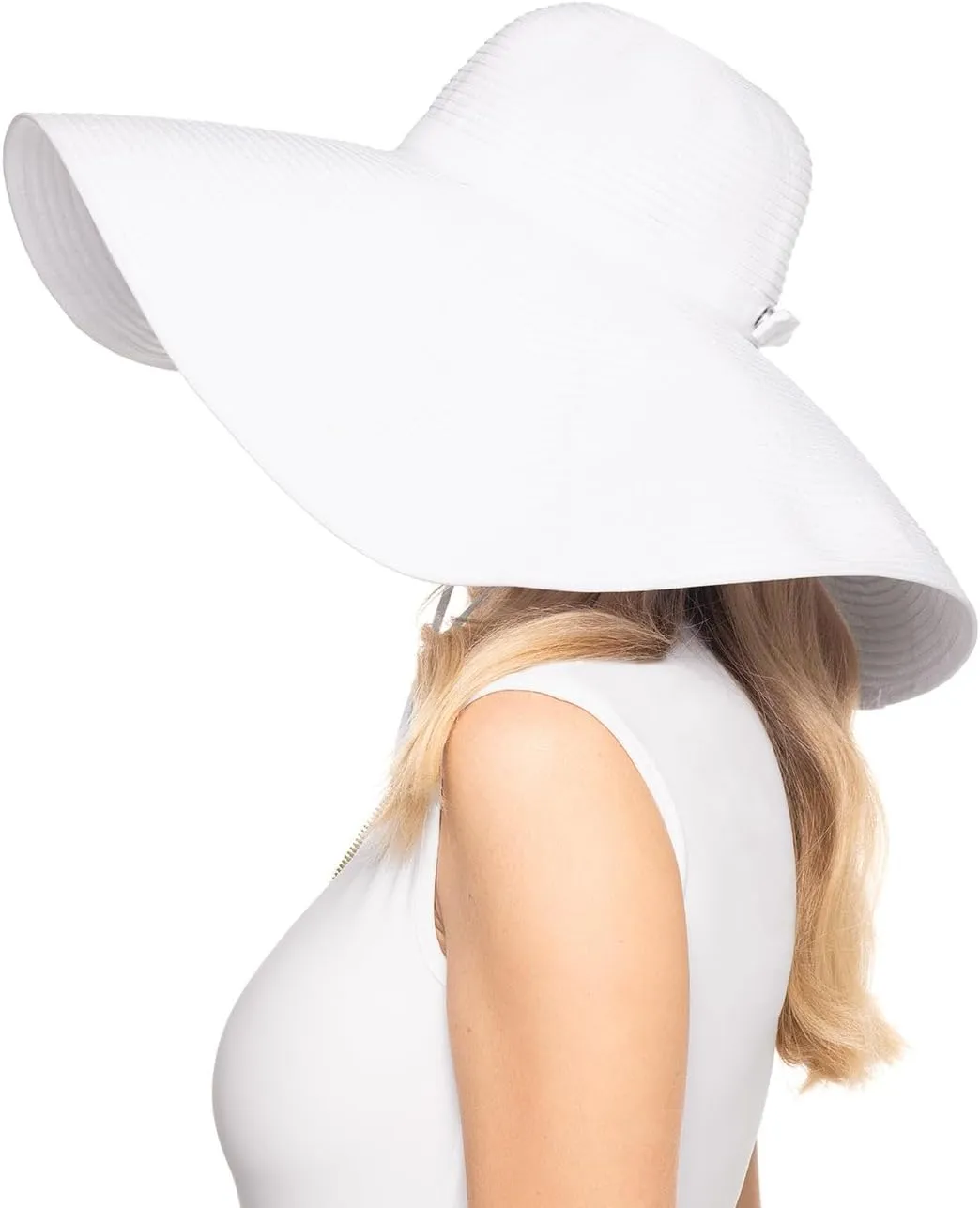 Women's Wide Brim Poolside Hat - UPF 50 Sun Protection - Elegant and Packable - Shelby (One Size)