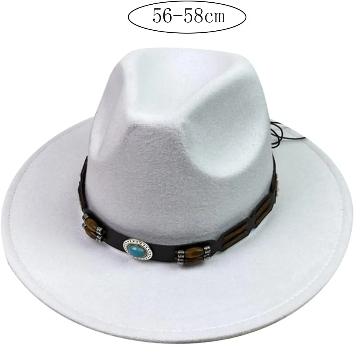 Wool Fedora Hat for Men Panama Hat Wide Brim Flat Top Cap Fedora Hat Party Church Hats