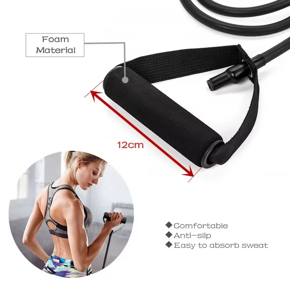 Your Ultimate Fitness Partner: 5 - Level Pull Resistance Bands with Handles!